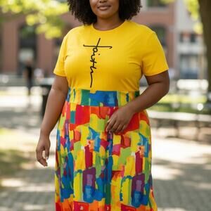 Colorful Abstract Maxi Dress